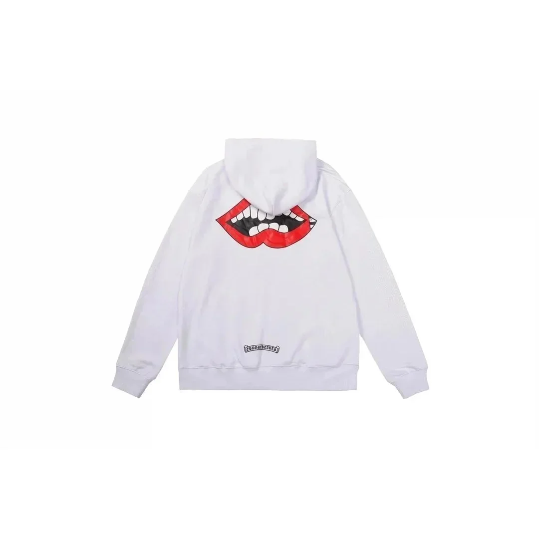 Chrome Hearts White Lips Print Hoodie