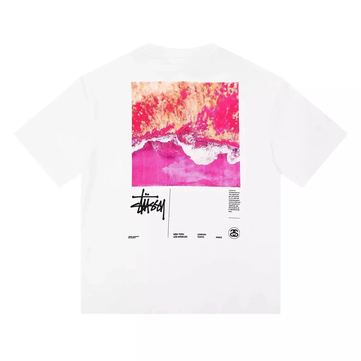 Stussy Stüssy White Wave Print T-Shirt