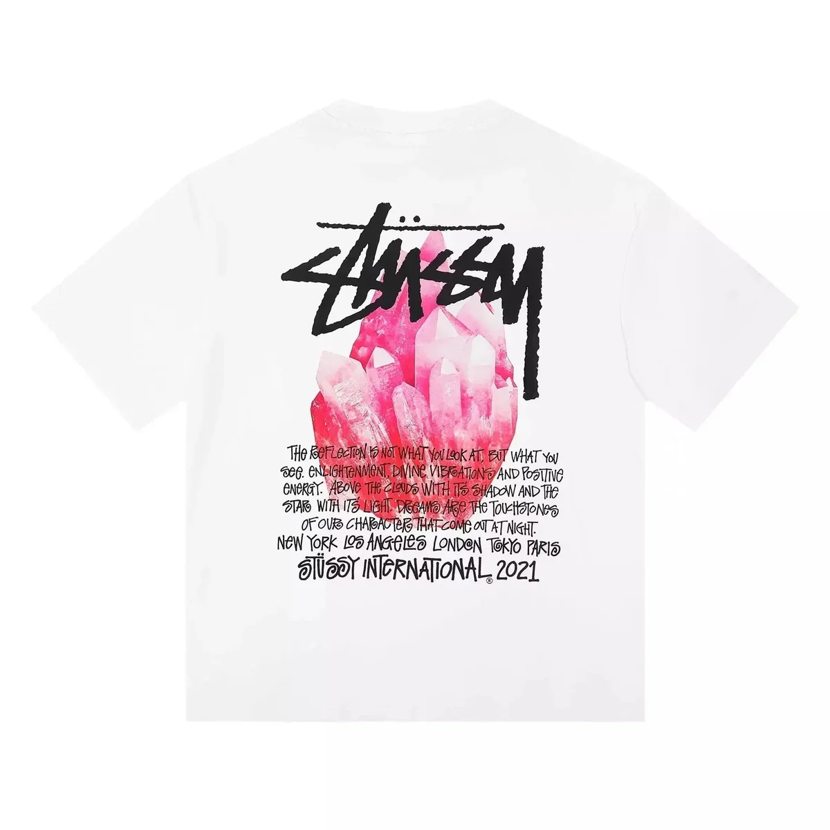 Stussy Crystal Print T-Shirt 03 Pink