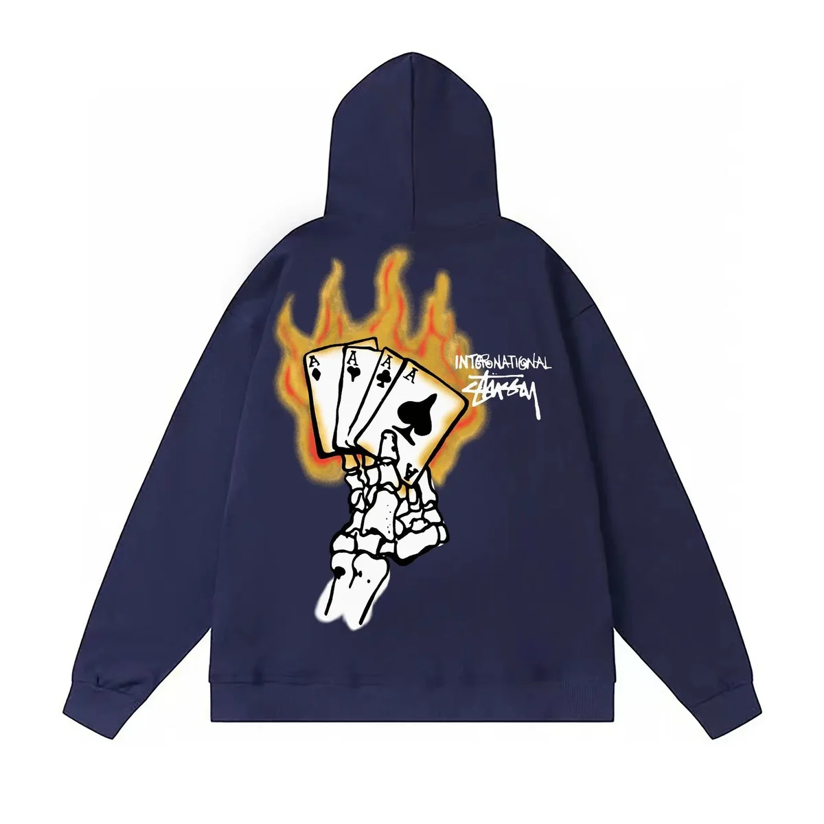 Stussy Stüssy Hoodie Navy Flames Print