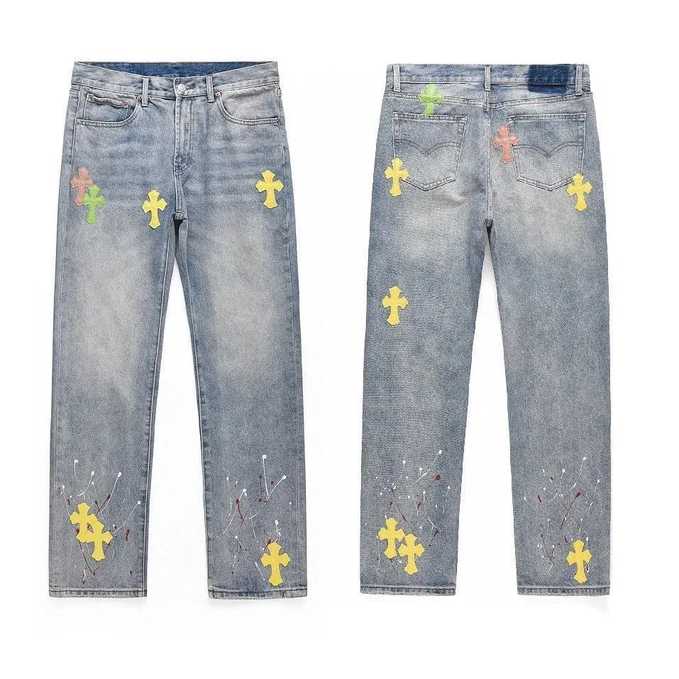 Chrome Hearts Cross Embroidered Jeans