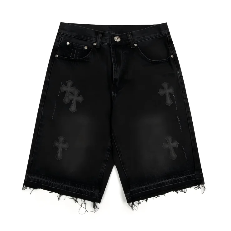 Chrome Hearts Cross Denim Shorts Black