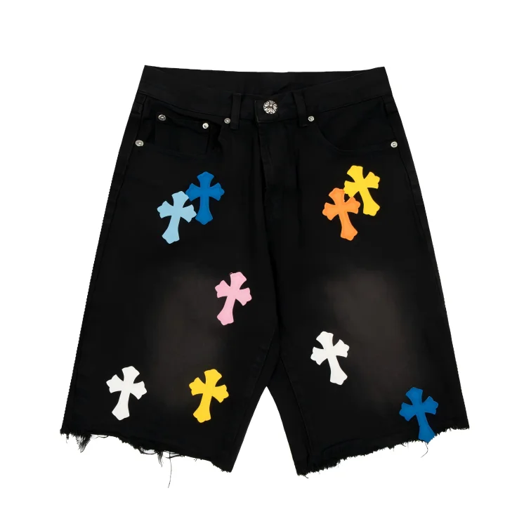Chrome Hearts CH Cross Black Denim Shorts