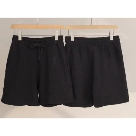 Black Solid Shorts