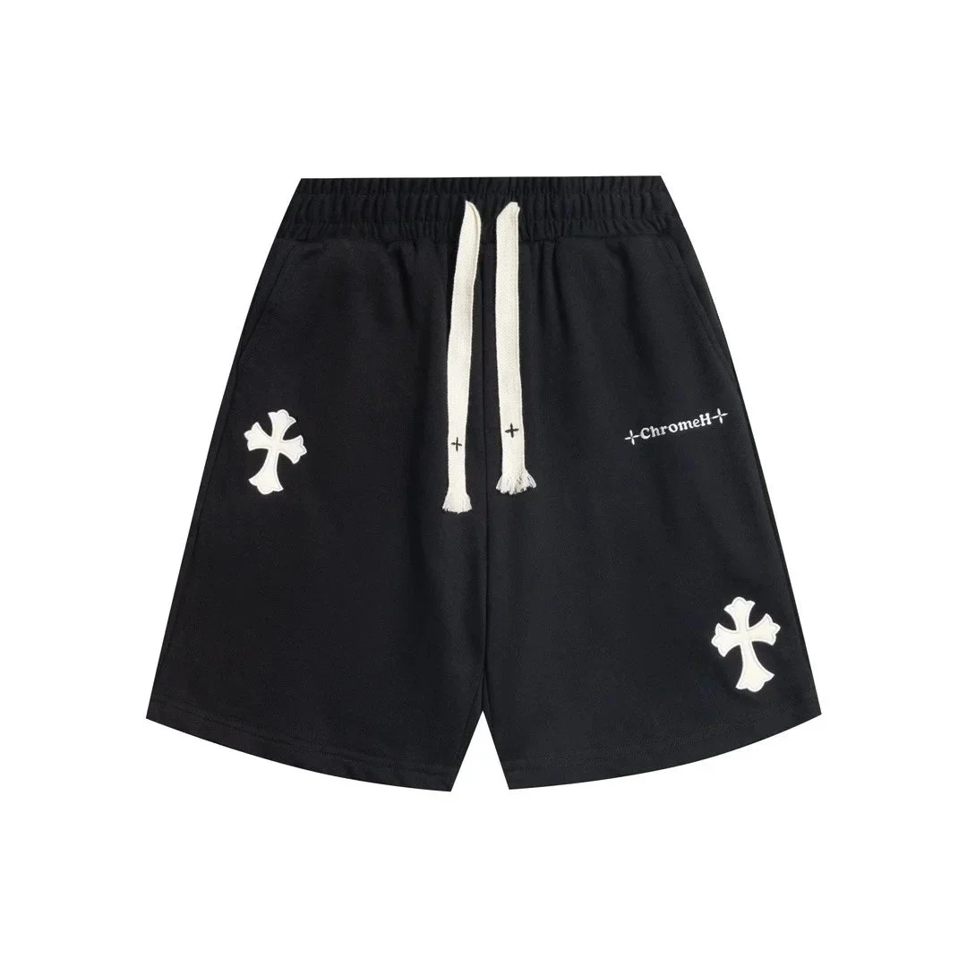 Chrome Hearts Cross Embroidered Black Shorts