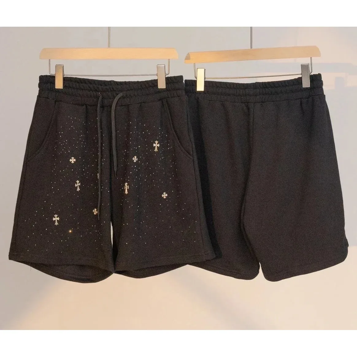 Chrome Hearts Cross Embroidered Black Shorts