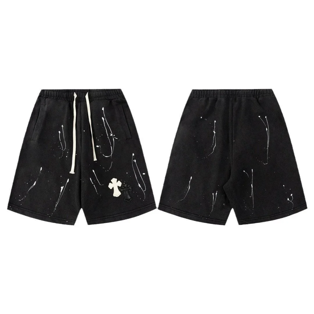 Chrome Hearts Cross Painted Shorts Black