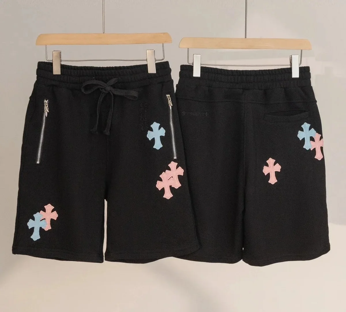 Chrome Hearts CH Cross Black Embroidered Shorts