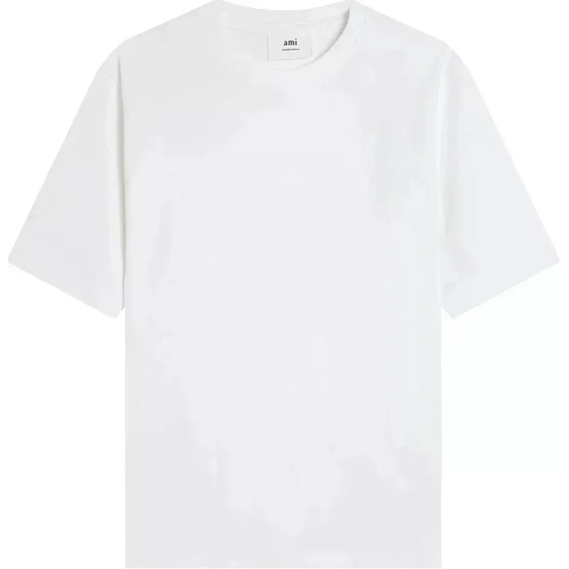Ami White T-Shirt Solid Casual