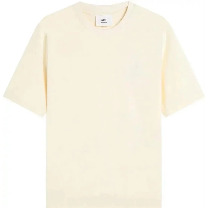Ami Cream Solid T-Shirt