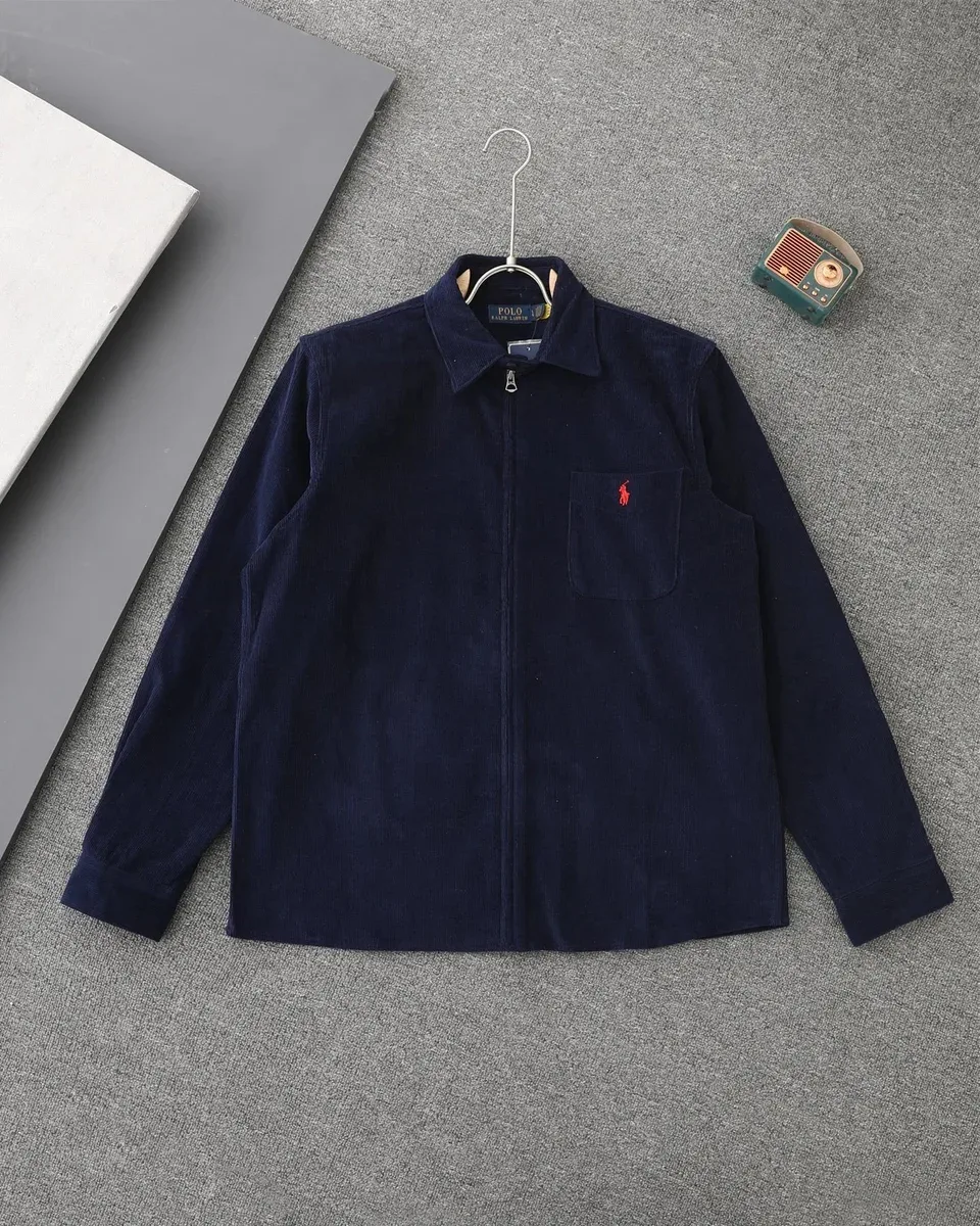 Polo Ralph Lauren Navy Corduroy Zip-Up Shirt