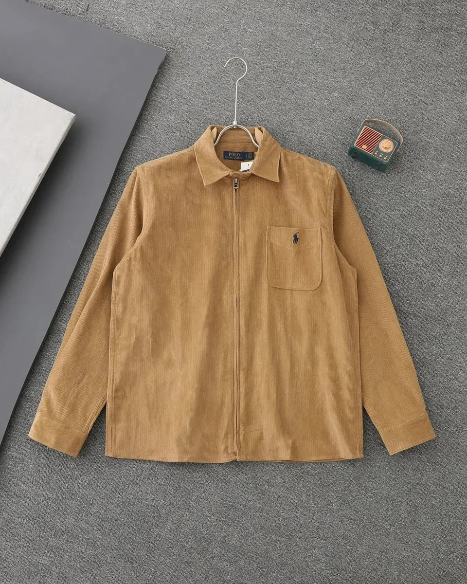 Polo Ralph Lauren Corduroy Zip-Up Shirt Jacket Camel