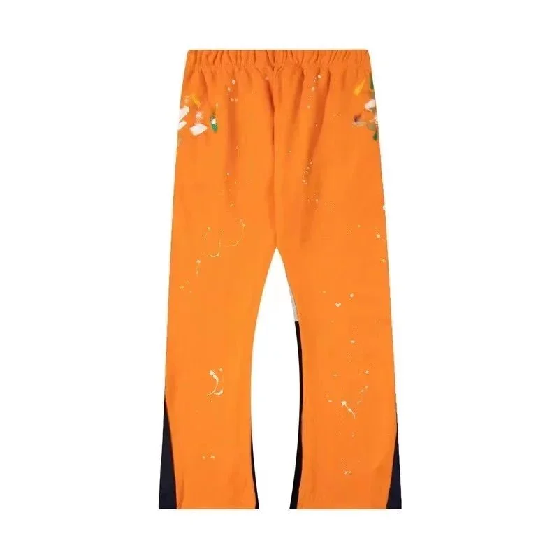 Orange Paint Splatter Track Pants