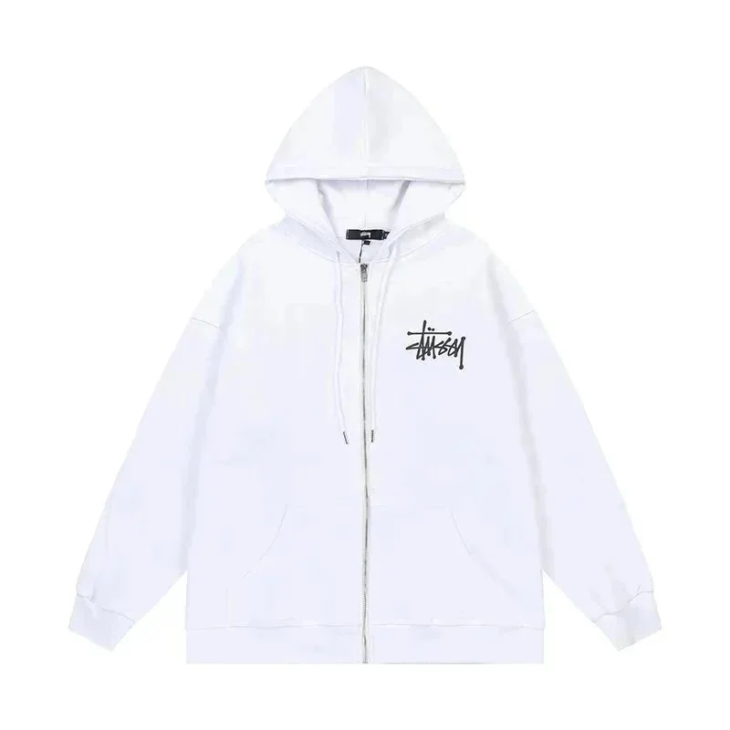 Stussy Stüssy Zip-Up Hoodie White Solid Hoodie