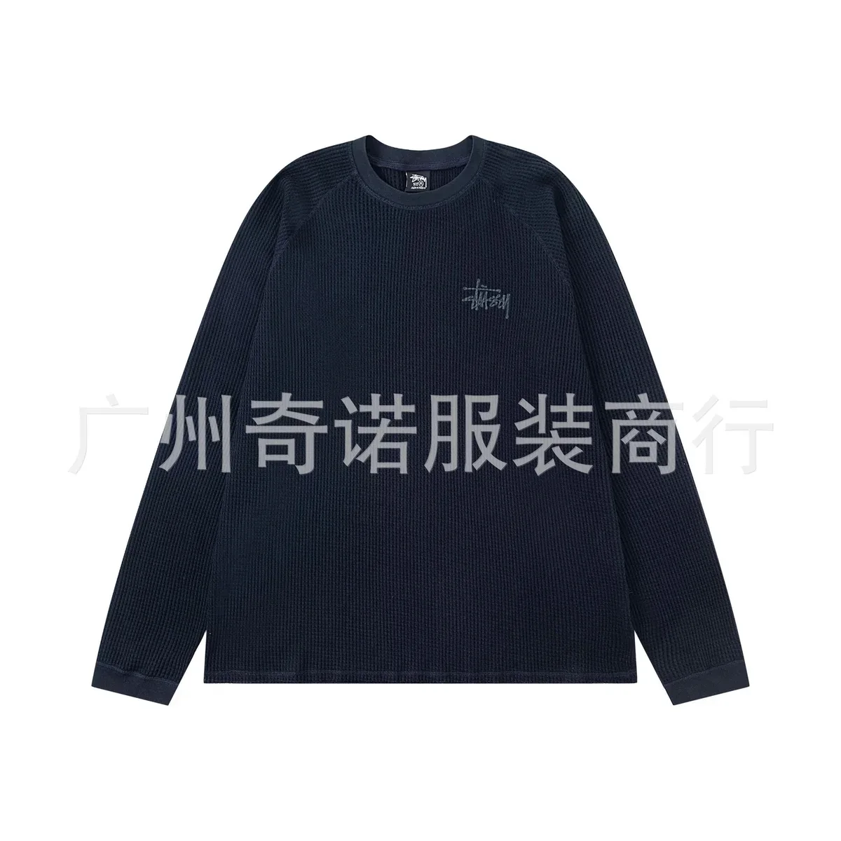 Stussy Stüssy Basic Logo Navy Long Sleeve T-Shirt