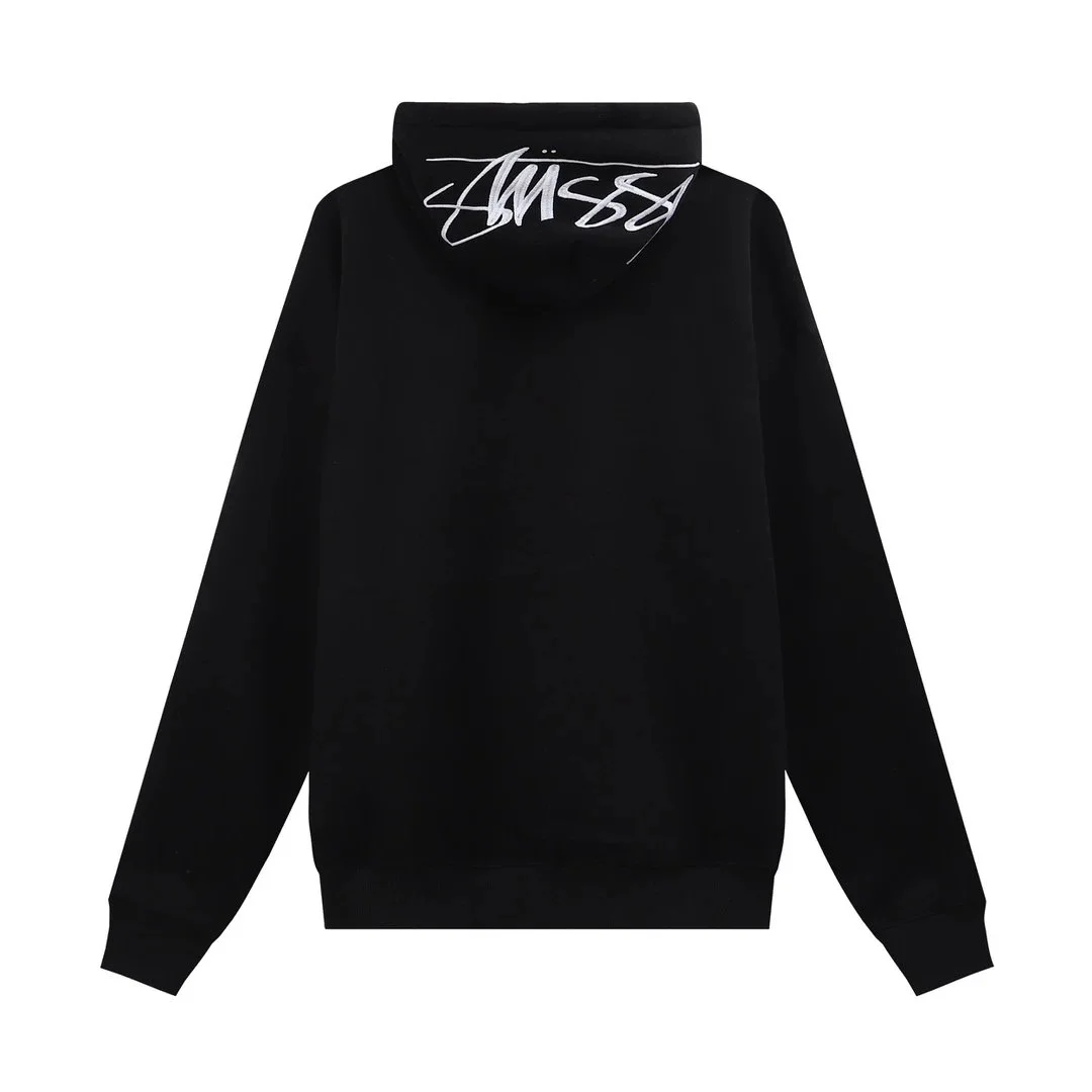 Stussy Stussy Stüssy Hoodie Black Solid Sweatshirt Black - 1