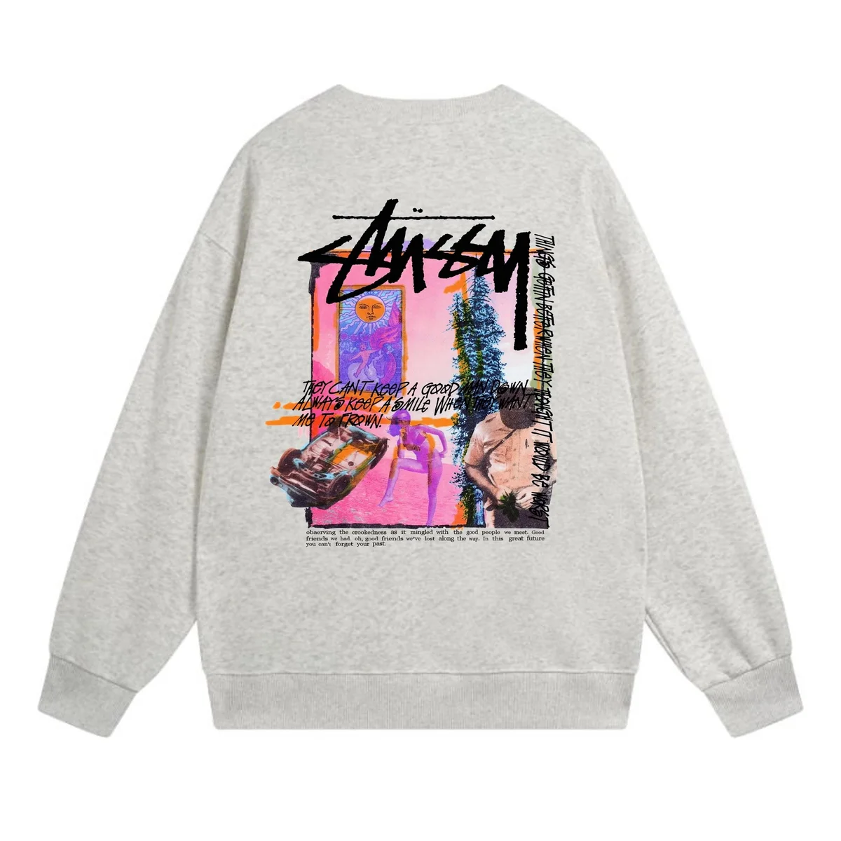 Stussy Stüssy Graphic Sweatshirt Light Grey