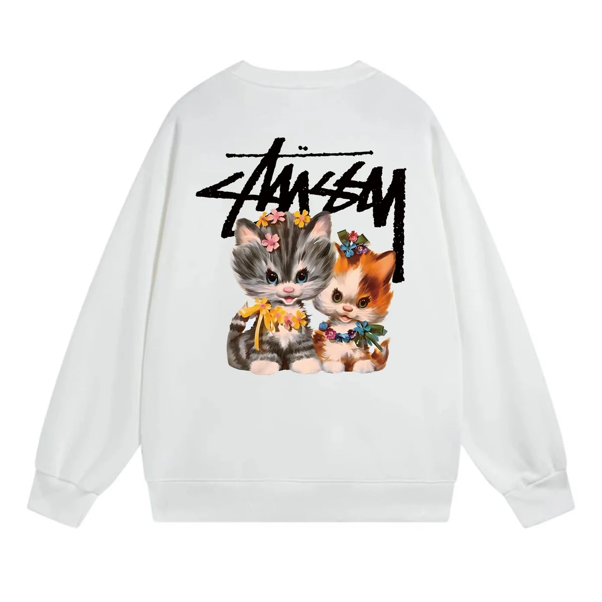 Stussy Stüssy White Cat Print Sweatshirt