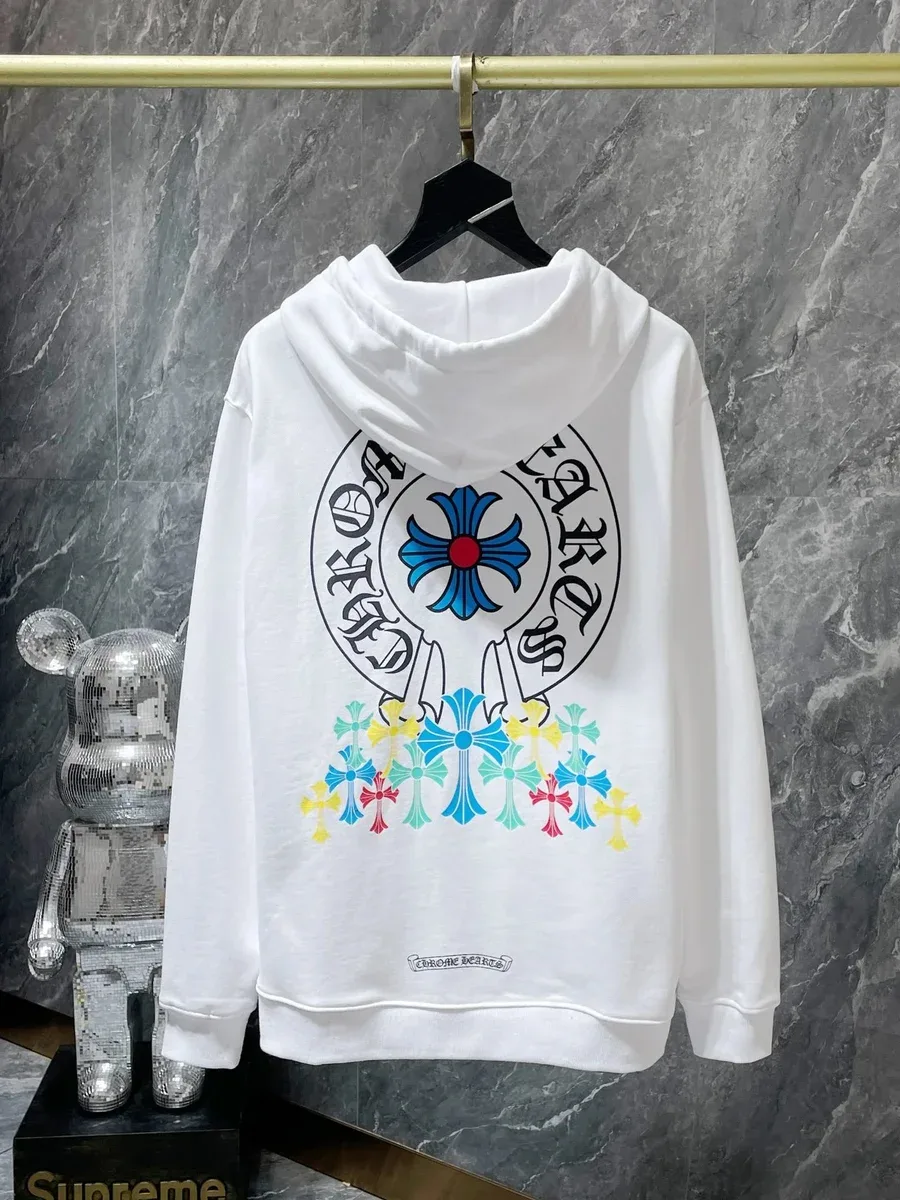 Chrome Hearts White Cross Print Hoodie