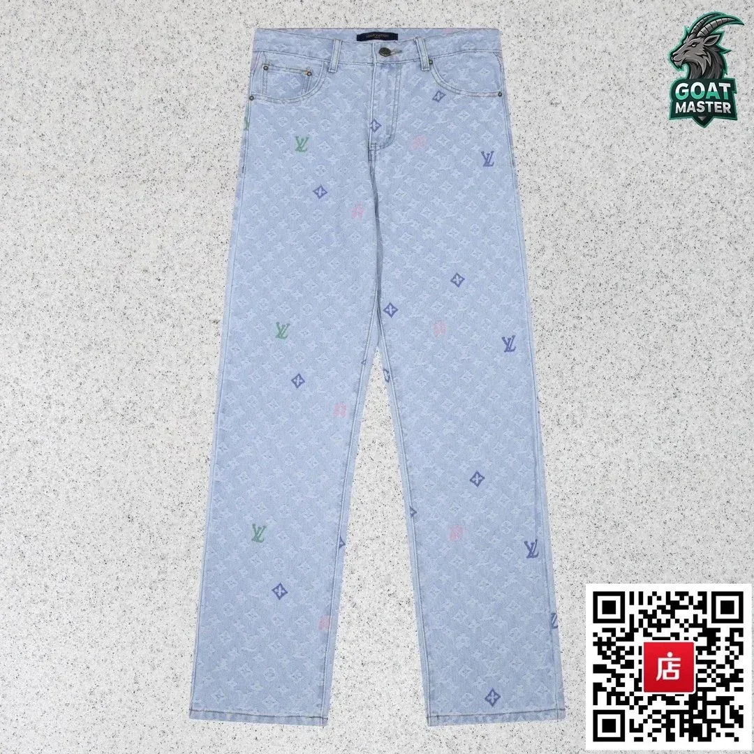 Louis Vuitton Neverfull Jeans Light Blue