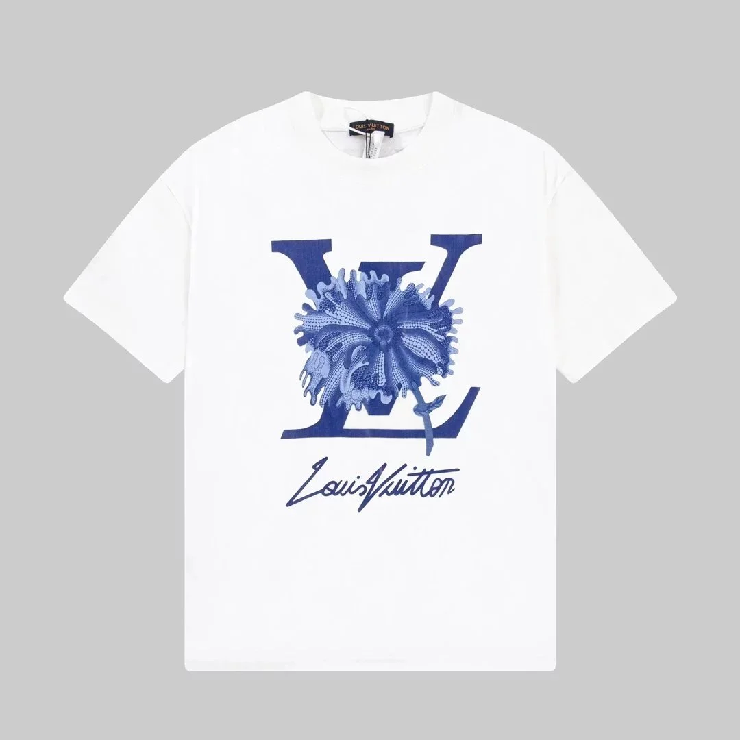 Louis Vuitton White Blue LV Flower T-Shirt