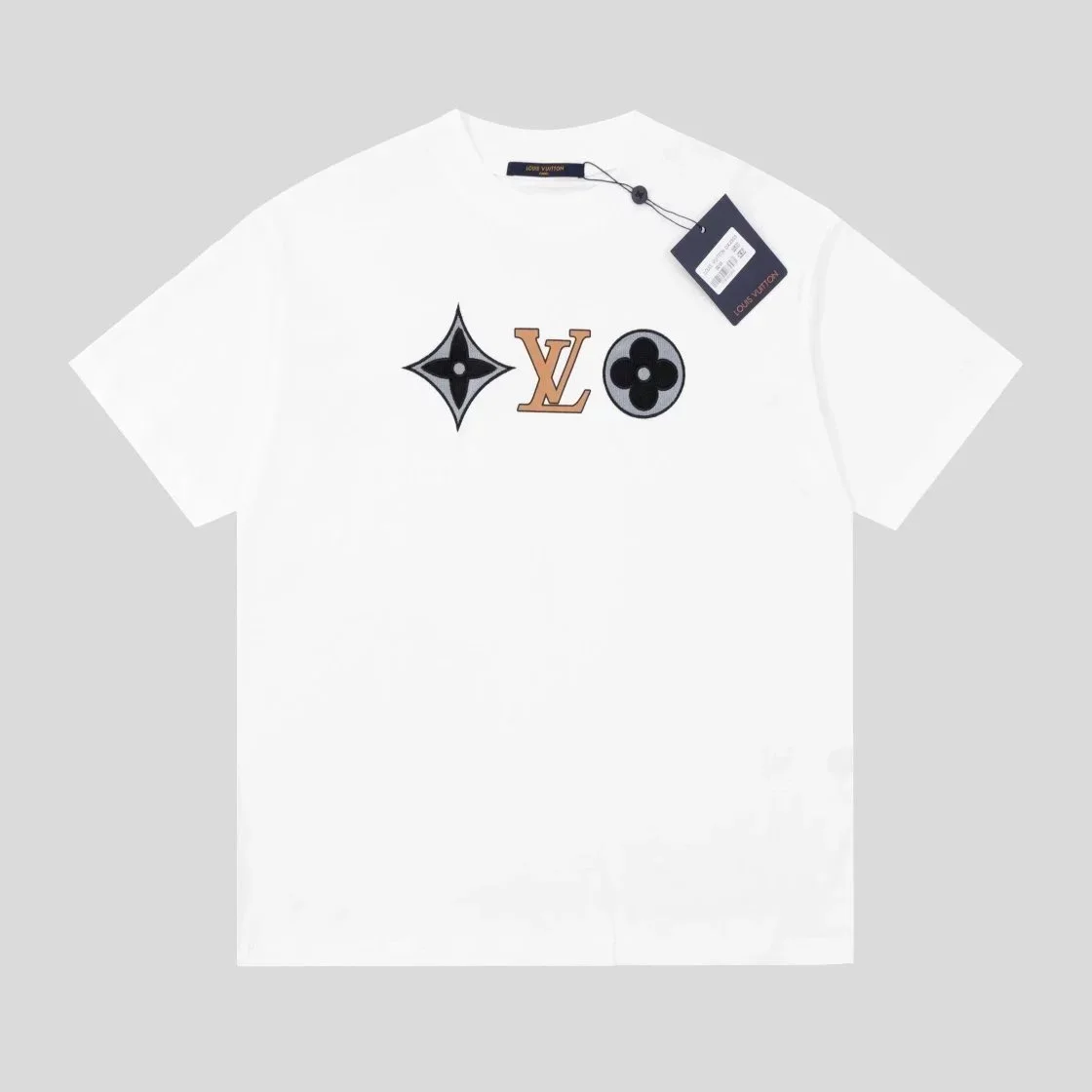 Louis Vuitton LV Monogram Embroidered White T-Shirt