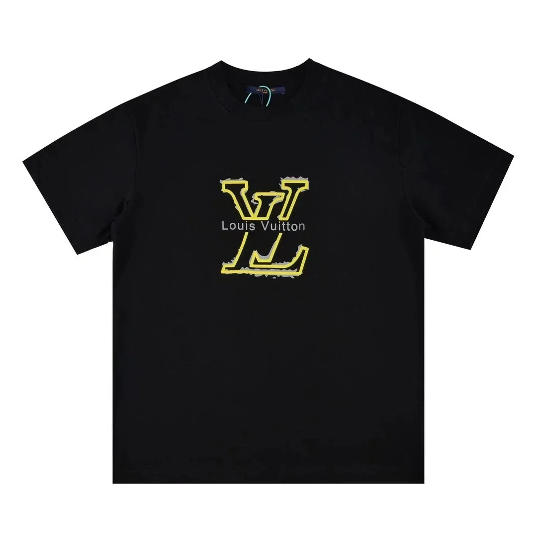 Louis Vuitton Black Yellow LV Logo T-Shirt