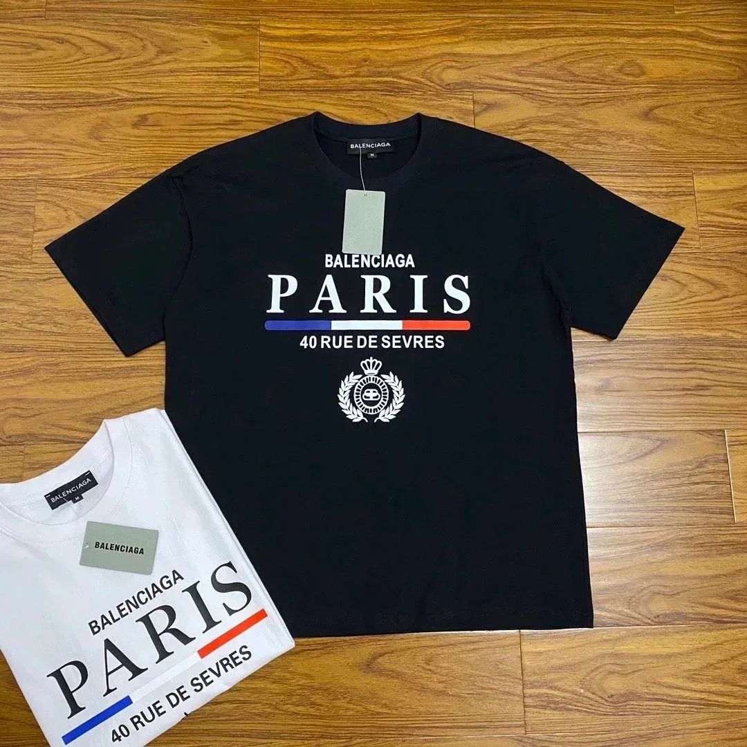 Balenciaga Paris Black White Logo T-Shirt