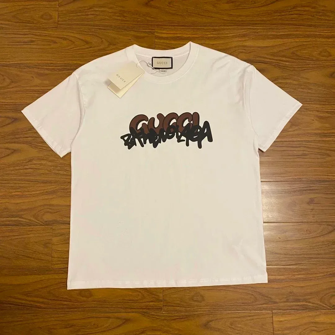 Gucci White Brown Graffiti T-Shirt