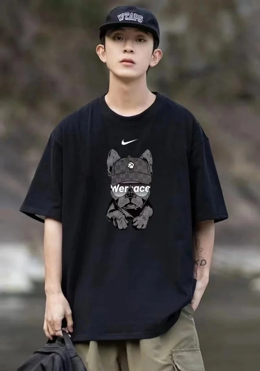 Nike Black Dog Print Oversized T-Shirt