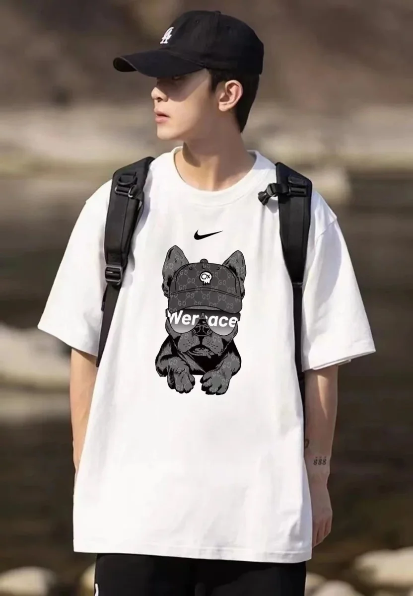 Nike White Dog Print Oversized T-Shirt