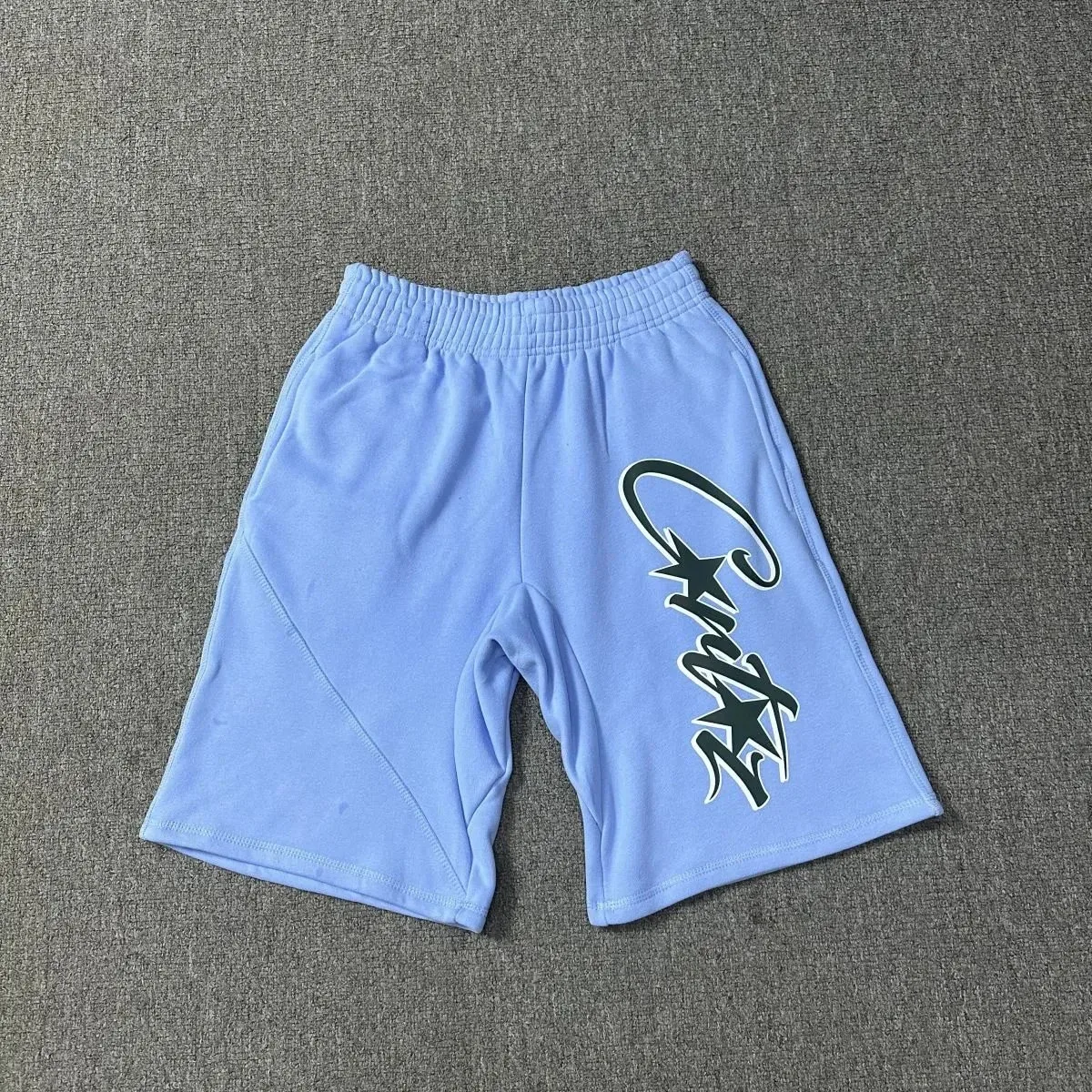 Light Blue 'Cutz' Printed Shorts