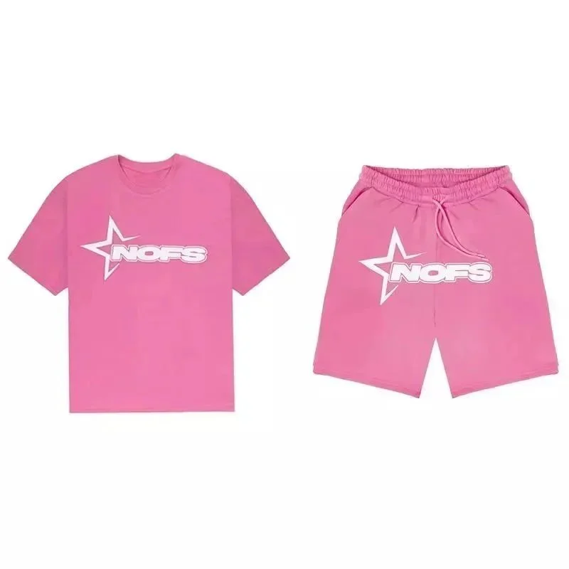 NOFS Pink NOFS Star T-Shirt & Shorts Set