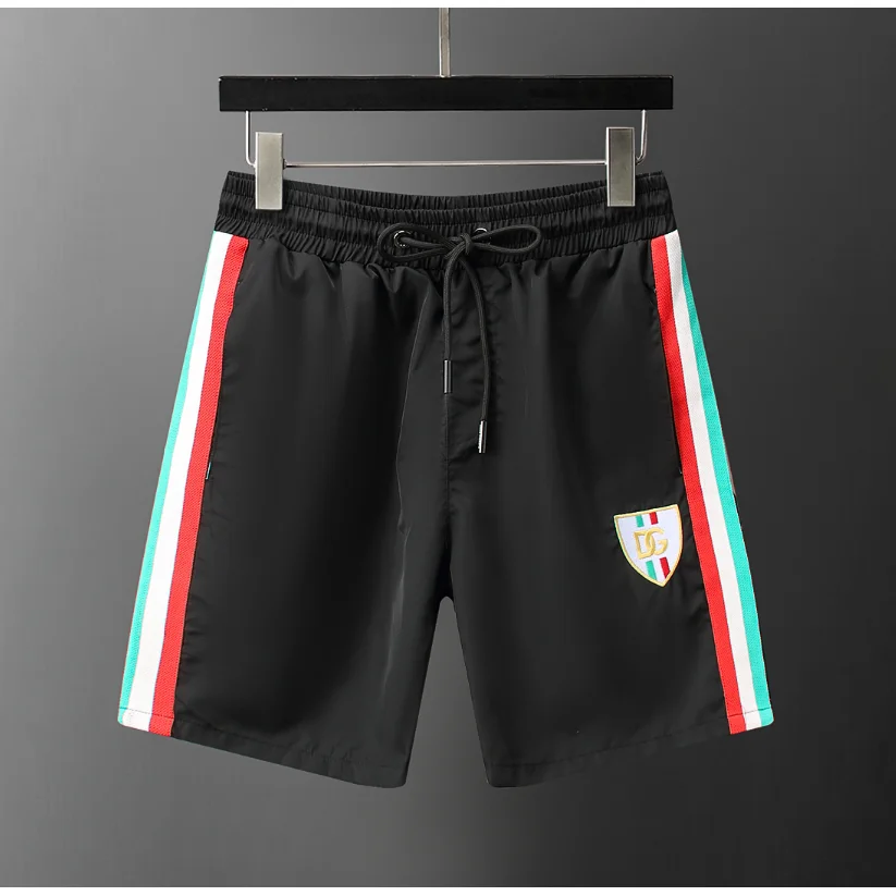 Black DG Shorts with Italian Flag Stripes Casual