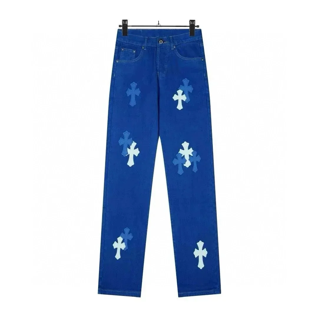 Chrome Hearts Blue Cross Denim Jeans