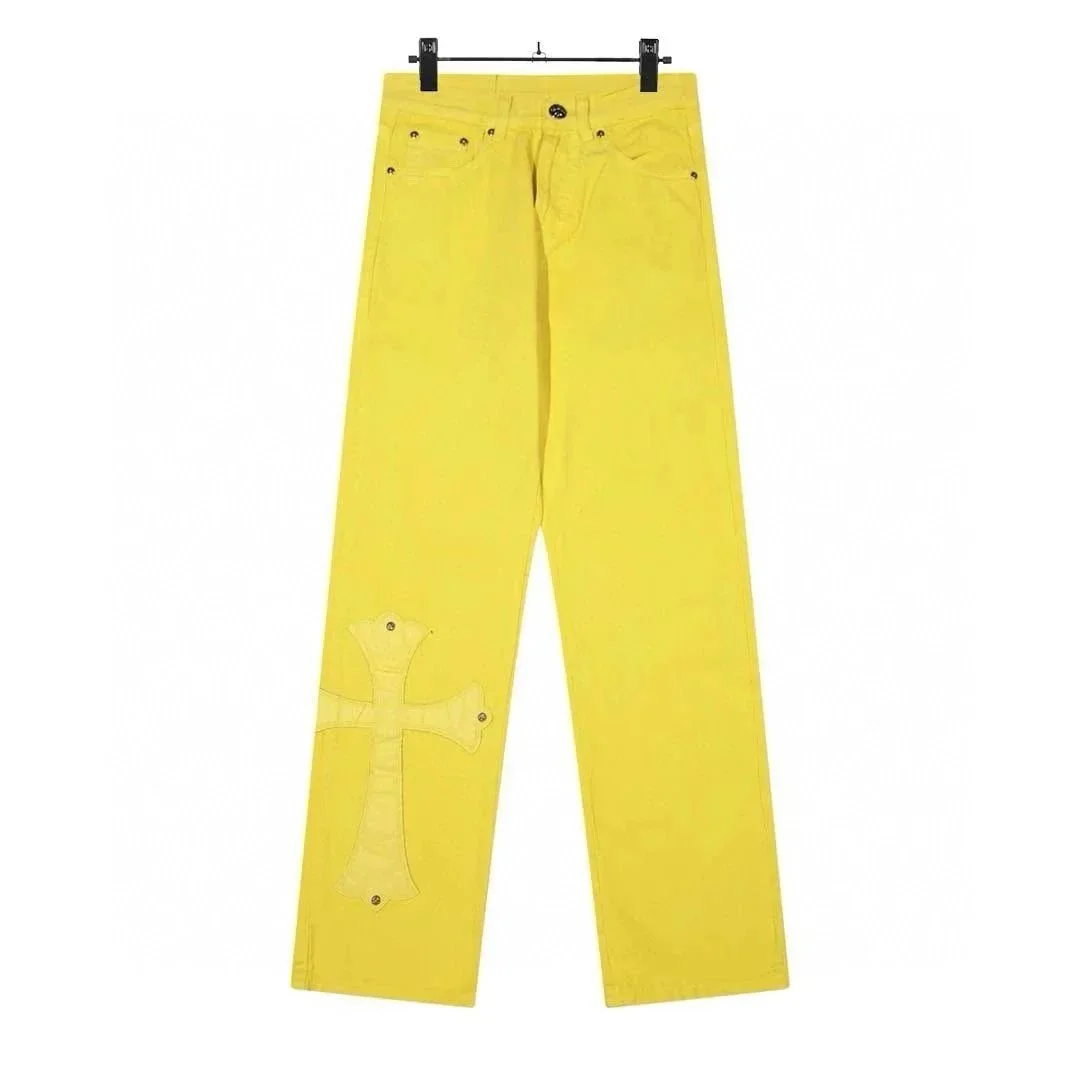 Chrome Hearts Chrome Hearts CH Cross Yellow Jeans Yellow - 1