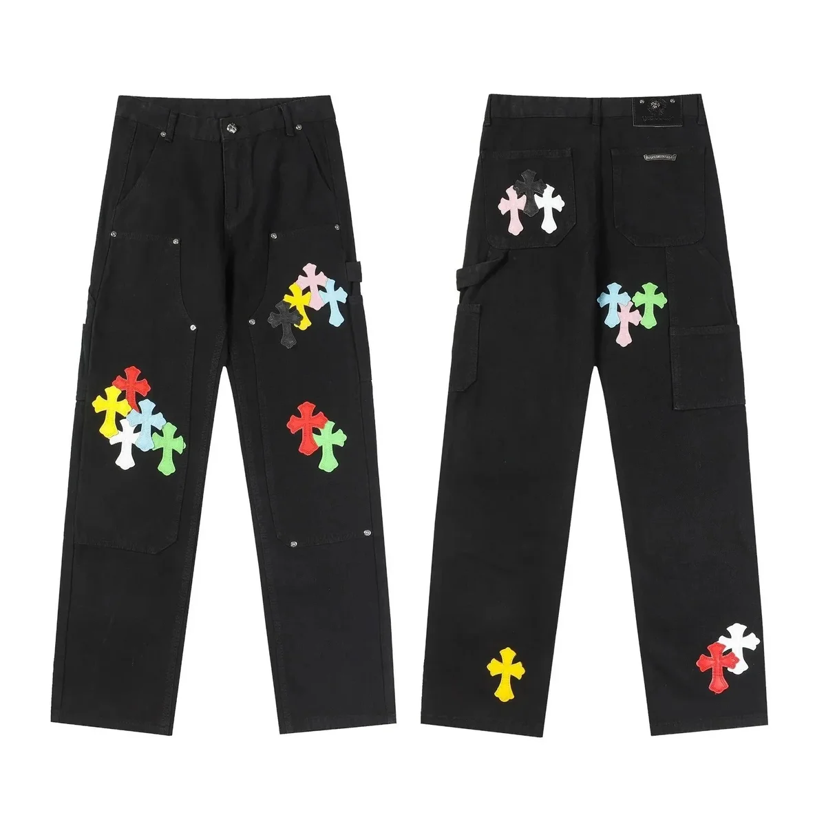 Chrome Hearts CH Cross Black Multi-Cross Trousers