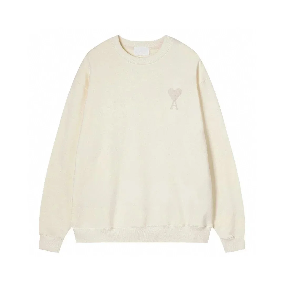 Ami Paris 05米色 Heart Logo Crewneck Sweatshirt