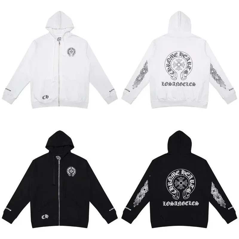Chrome Hearts CH Cross Zip-Up Hoodie Black BF5009