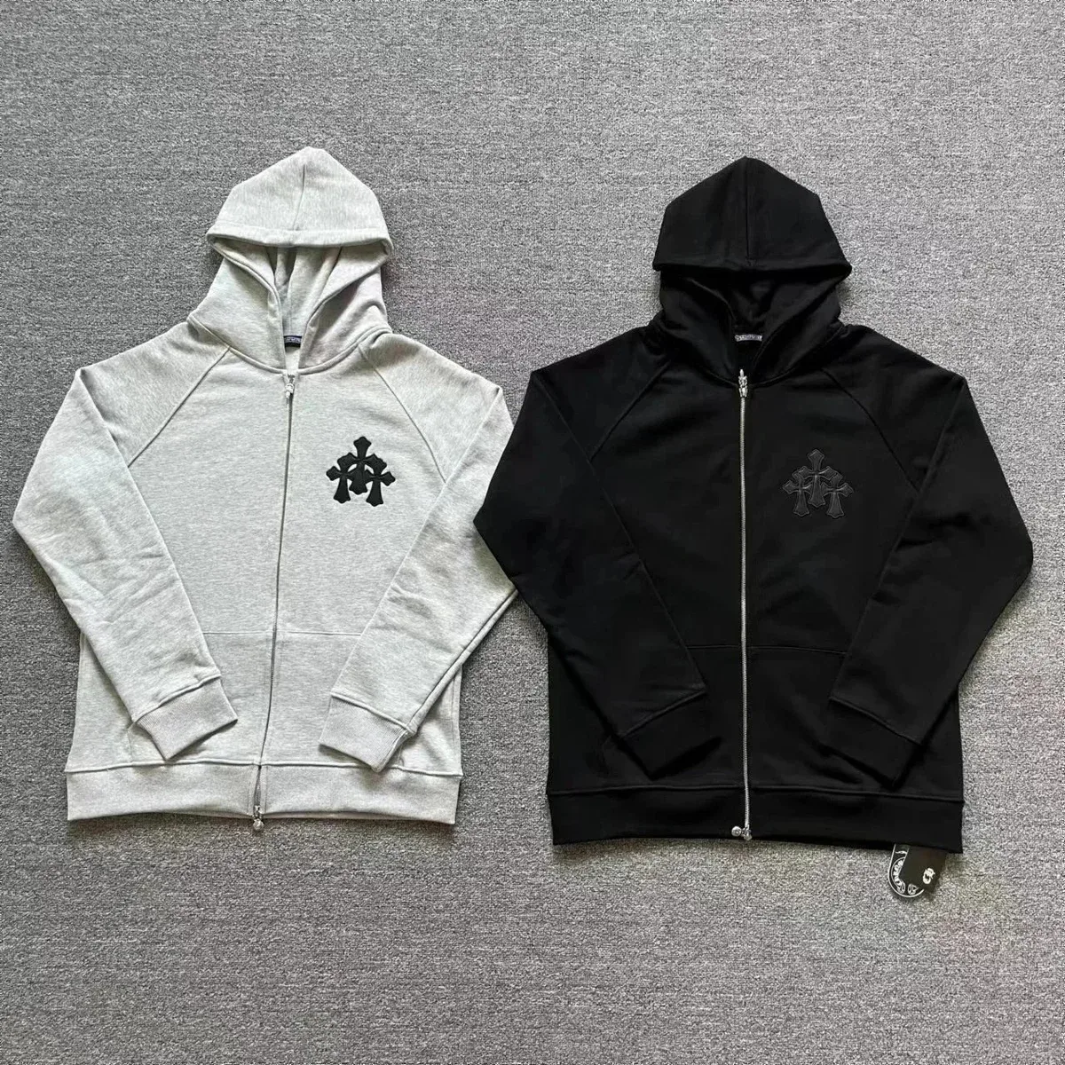Chrome Hearts CH Cross Zip-Up Hoodie Black