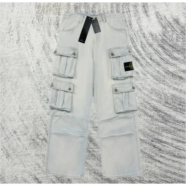 Stone Island 68-15 Light Blue Cargo Jeans