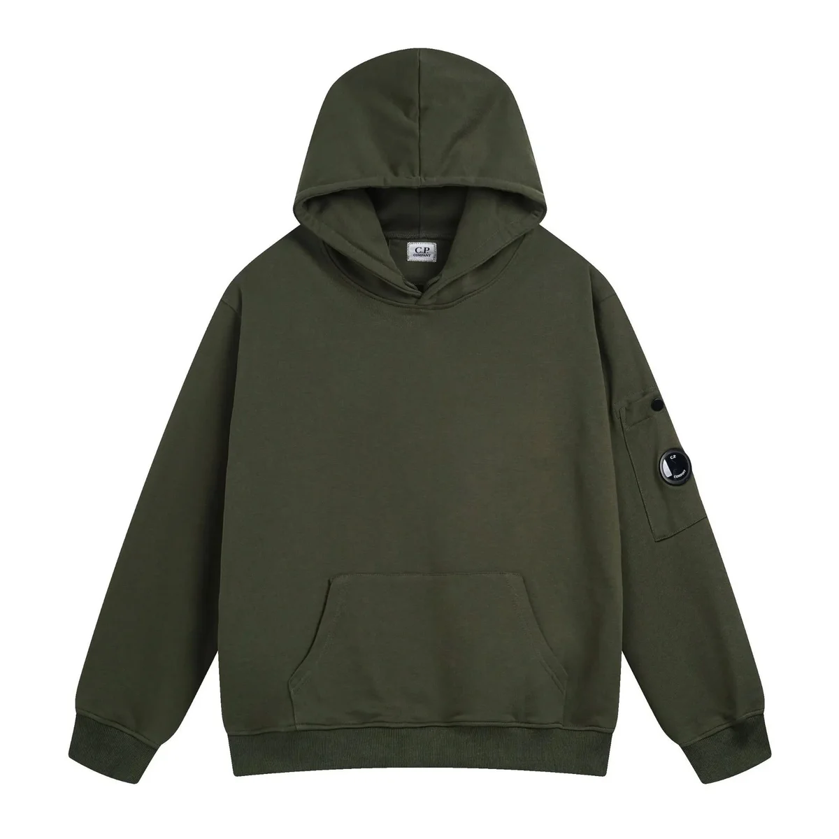 CP Company Goggle Hoodie Olive Green Sweatshirt
