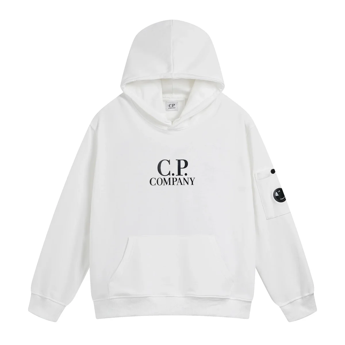 C.P. Company White Goggle Hoodie