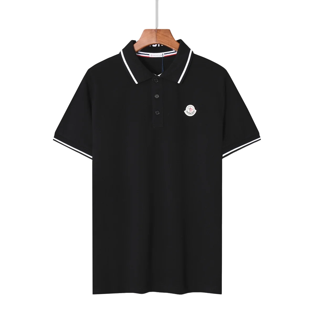 Moncler Polo Shirt 12 Black Short Sleeve Top