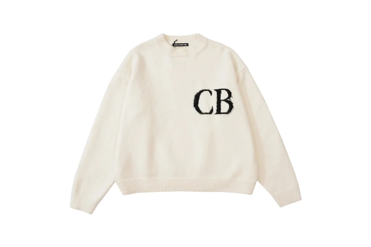 Cole & Burton CB Logo Crewneck Sweater Cream