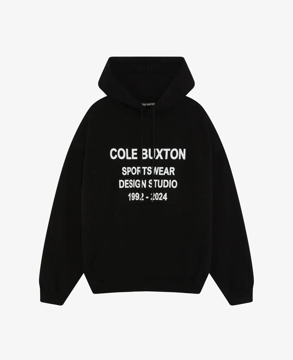 Cole Buxton Black Hoodie with Graphic Print