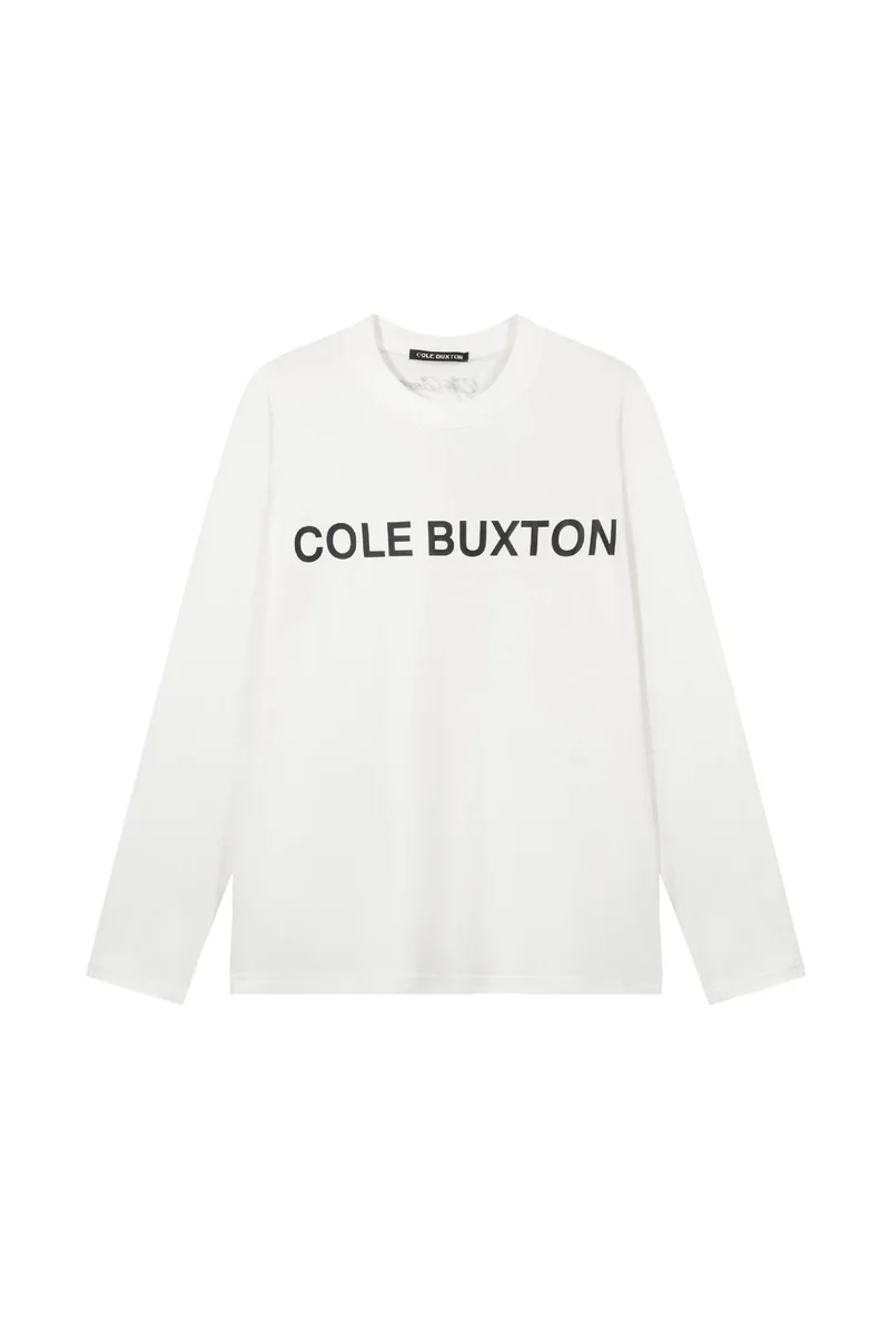 Cole Buxton Logo Long Sleeve T-Shirt White