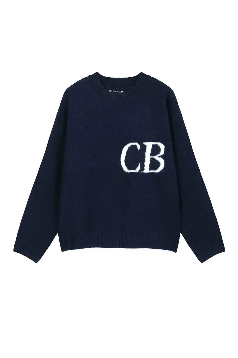 Cole Buxton CB Logo Navy Sweater