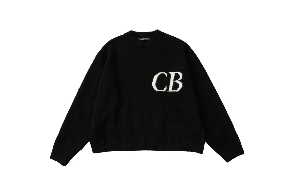 Cole Buxton CB Black Oversized Sweater