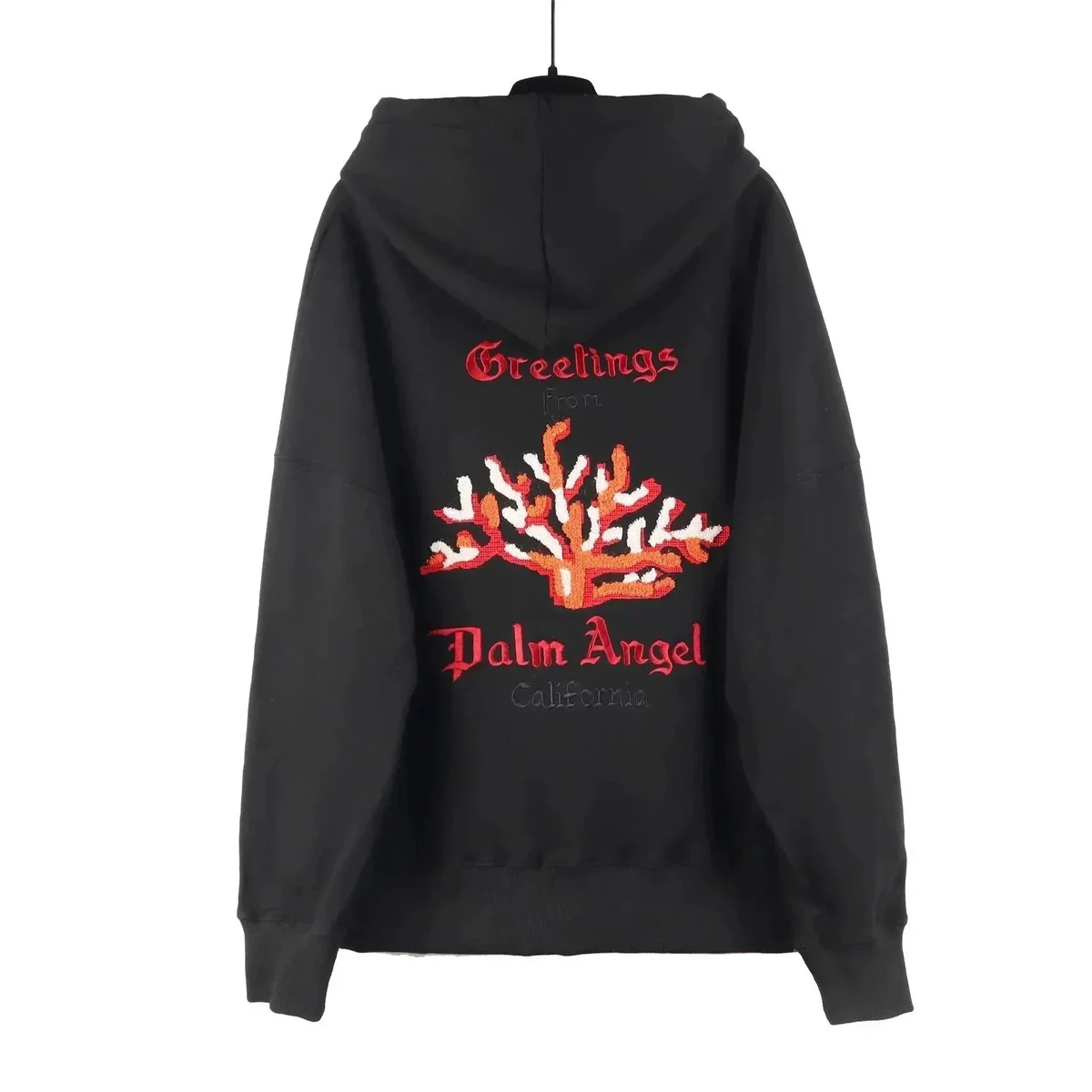 Palm Angels Palm Hoodie Black Coral Print